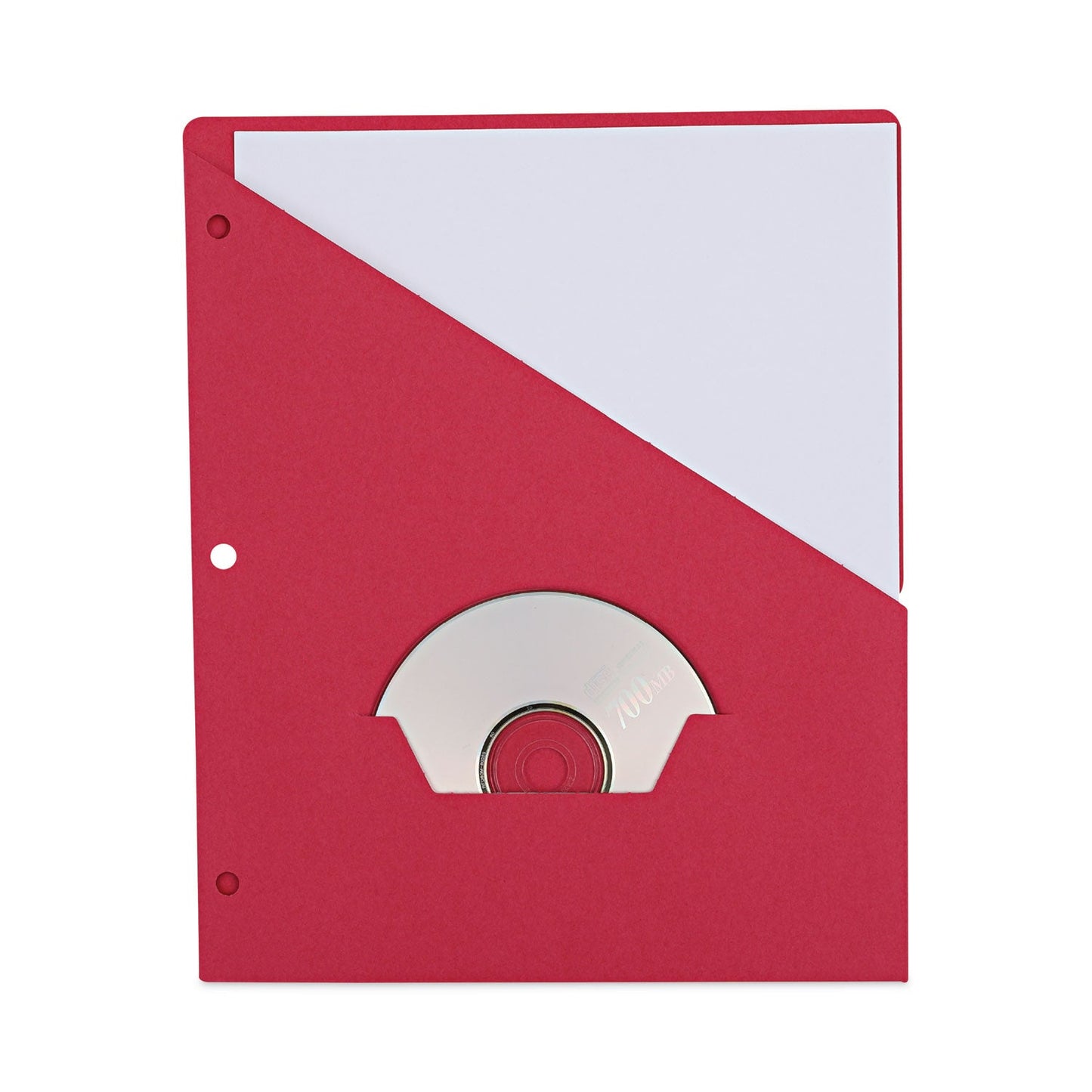 Universal Slash-Cut Pockets for Three-Ring Binders, Jacket, Letter, 11 Pt., 8.5 x 11, Red, 10/Pack