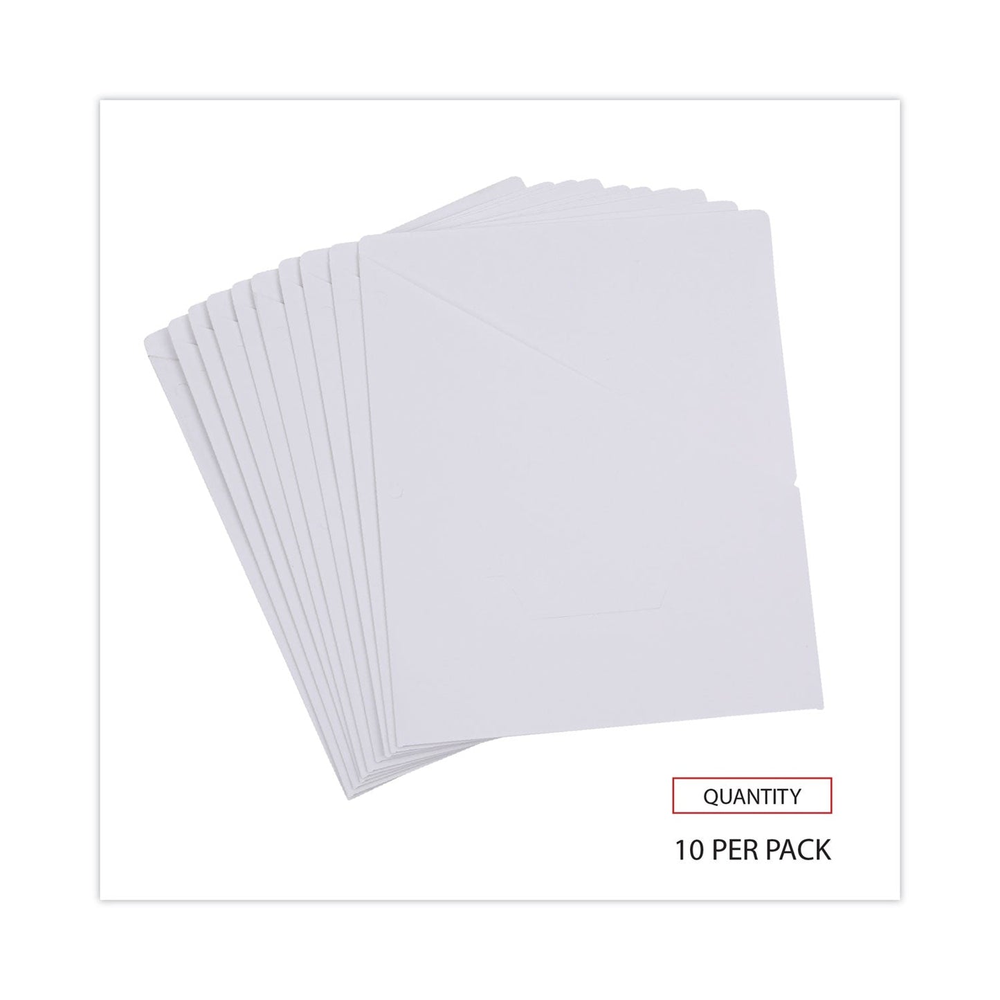 Universal Slash-Cut Pockets for Three-Ring Binders, Jacket, Letter, 11 Pt., 9.75 x 11.75, White, 10/Pack