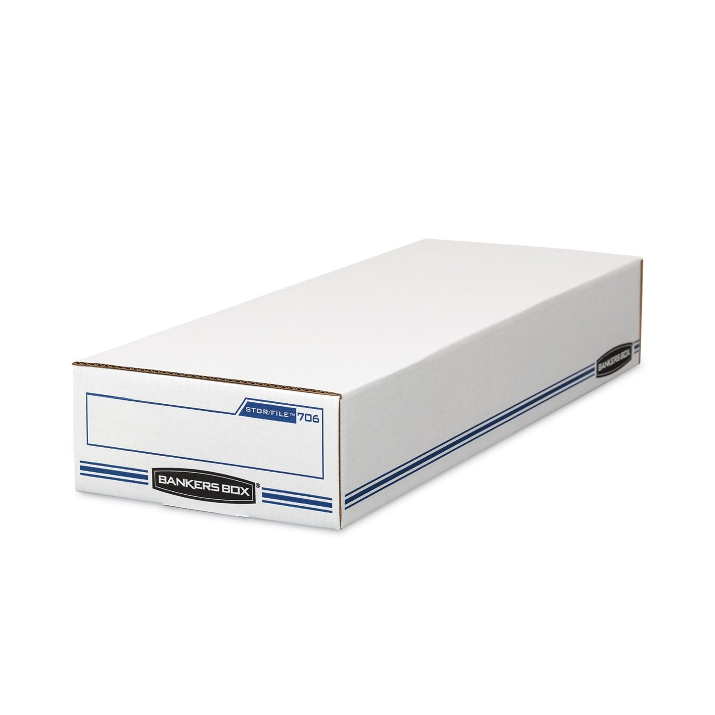 Bankers Box STOR/FILE Check Boxes, 9.25" x 25" x 4.13", White/Blue, 12/Carton