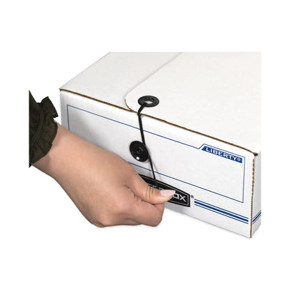 Bankers Box LIBERTY Check and Form Boxes, 11" x 24" x 5", White/Blue, 12/Carton