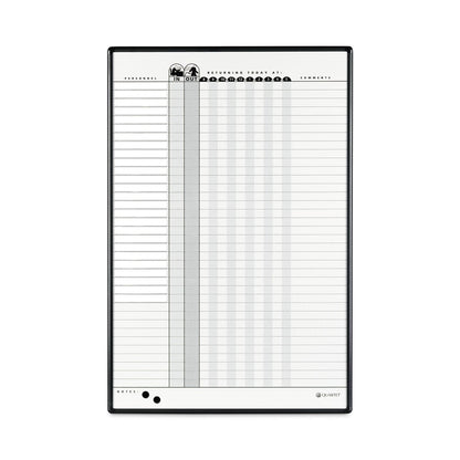 Quartet Magnetic Employee In/Out Board, Porcelain, 24 x 36, Gray/Black Aluminum Frame