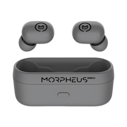 Morpheus 360 Spire True Wireless Earbuds Bluetooth In-Ear Headphones with Microphone, Dark Gray
