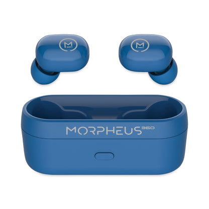 Morpheus 360 Spire True Wireless Earbuds Bluetooth In-Ear Headphones with Microphone, Island Blue
