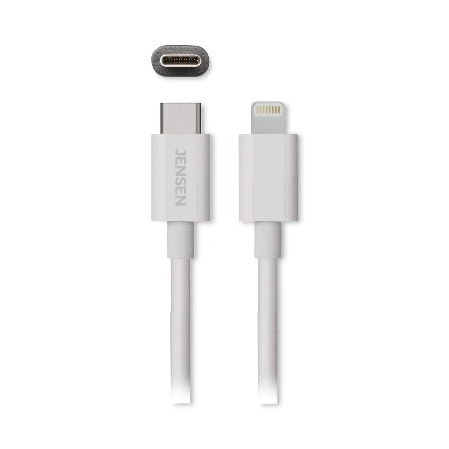 JENSEN USB-C to Lightning Cable, 3 ft, White
