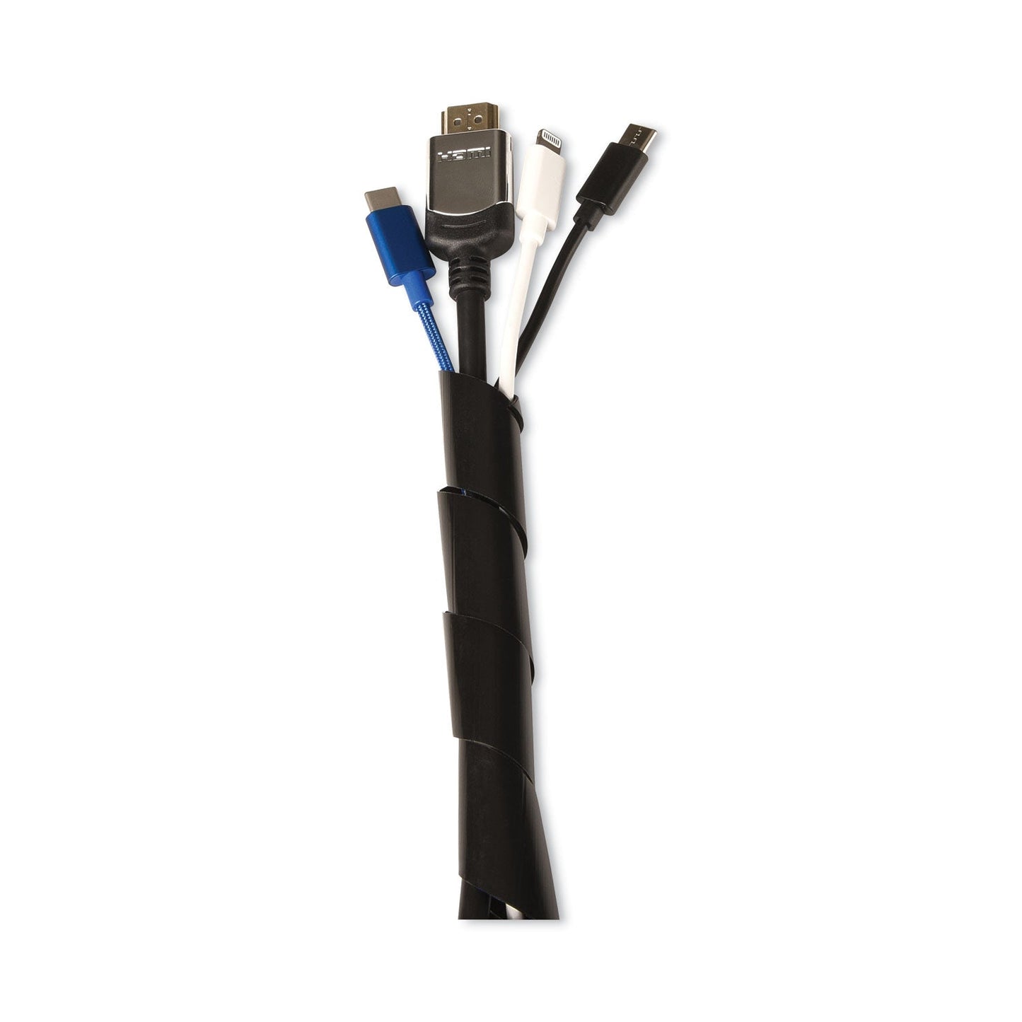 RCA Cable Management Spiral Wrap, 0.5" x 78", Black