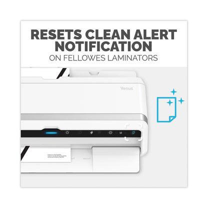 Fellowes Laminator Cleaning Sheets, 3 to 10 mil, 8.5" x 11", White, 10/Pack