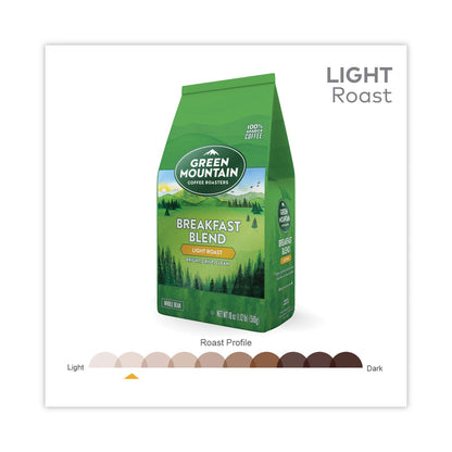 Green Mountain Coffee Breakfast Blend Whole Bean Coffee, 18 oz Bag