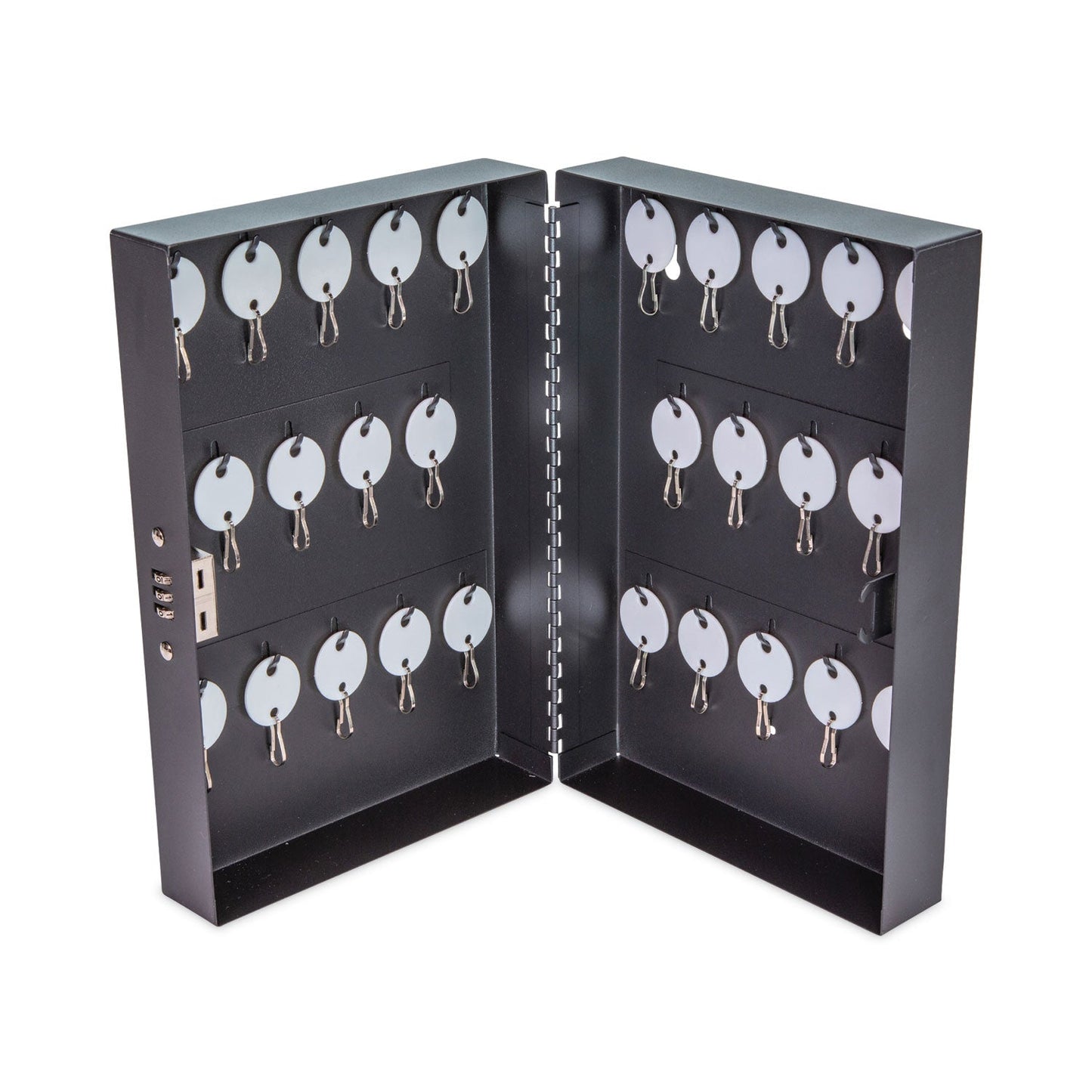 CONTROLTEK Combination Lockable Key Cabinet, 28-Key, Metal, Black, 7.75 x 3.25 x 11.5