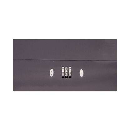 CONTROLTEK Cash Box with Combination Lock, 6 Compartments, 11.8 x 9.5 x 3.2, Charcoal