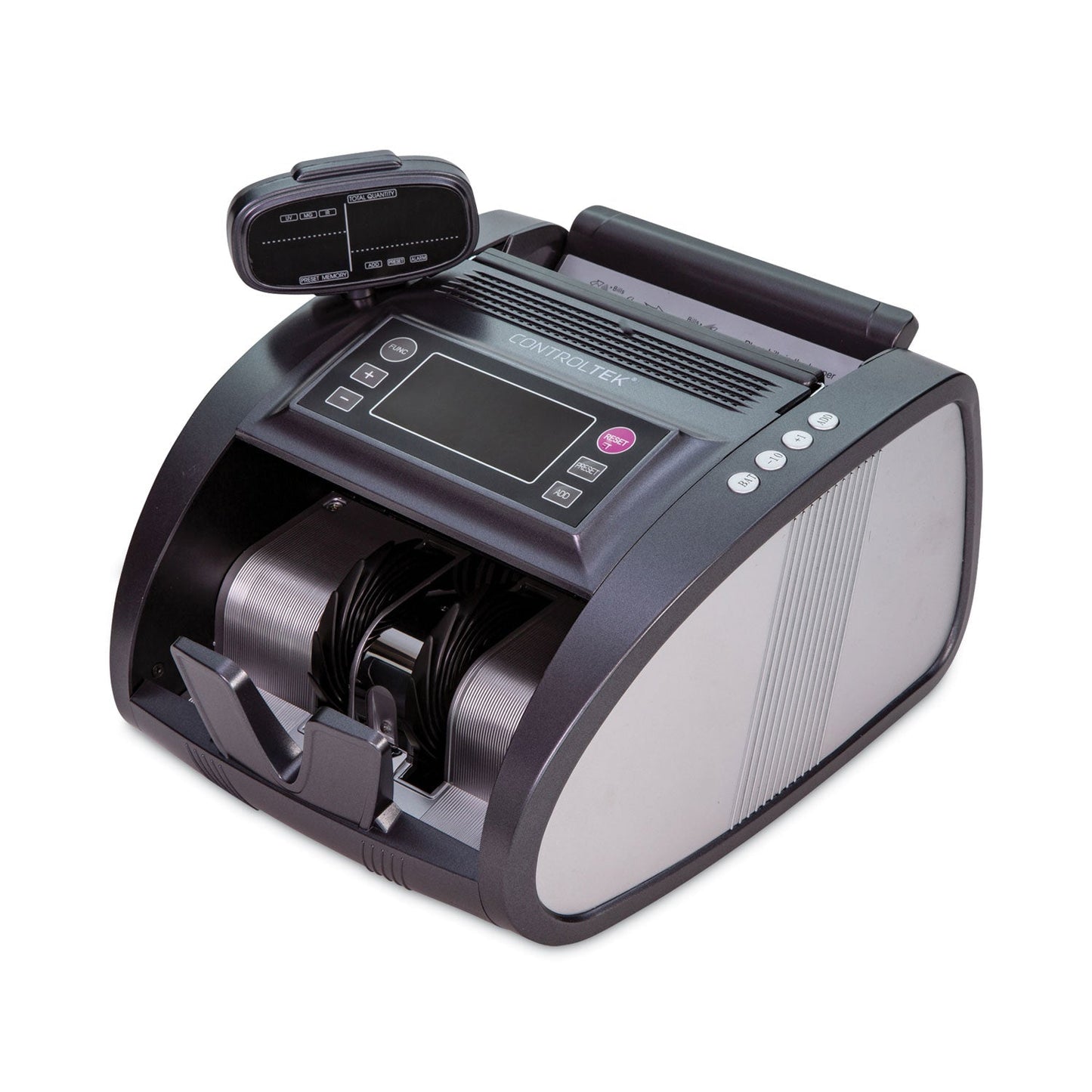 CONTROLTEK Bill Counter, 1,200 Bills/min, 11.41 x 9.45 x 8.66, Gray