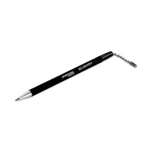 CONTROLTEK Replacement Antimicrobial Counter Chain Pen, Medium, 1 mm, Black Ink, Black