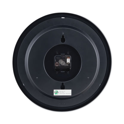 Universal Round Wall Clock, 13.5" Overall Diameter, Black Case, 1 AA (sold separately)