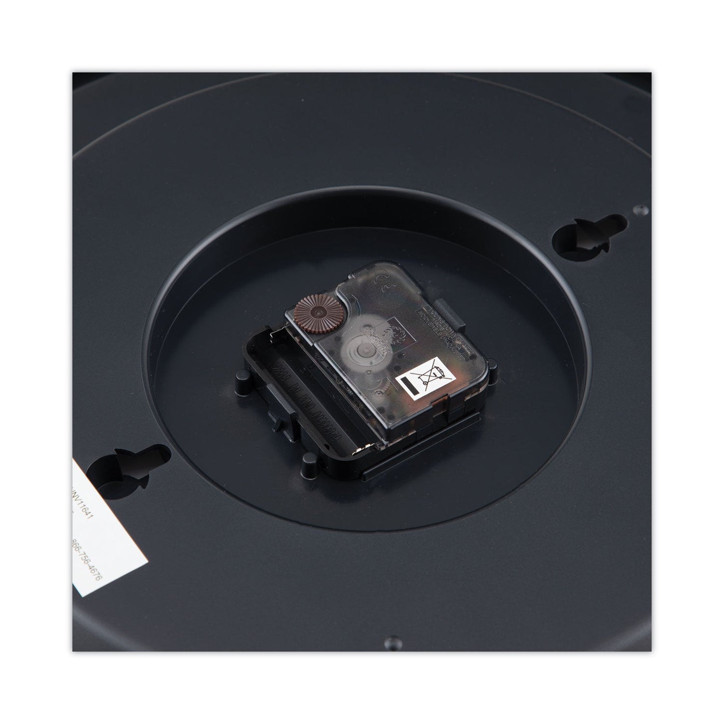 Universal Round Wall Clock, 13.5" Overall Diameter, Black Case, 1 AA (sold separately)