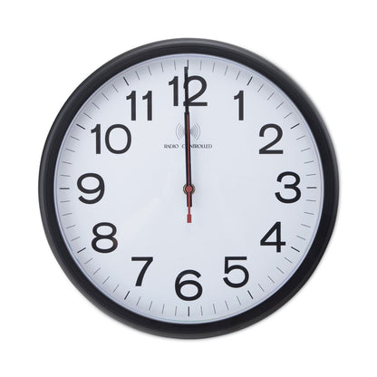 Universal Deluxe 13 1/2" Indoor/Outdoor Atomic Clock, 13.5" Overall Diameter, Black Case, 1 AA (sold separately)