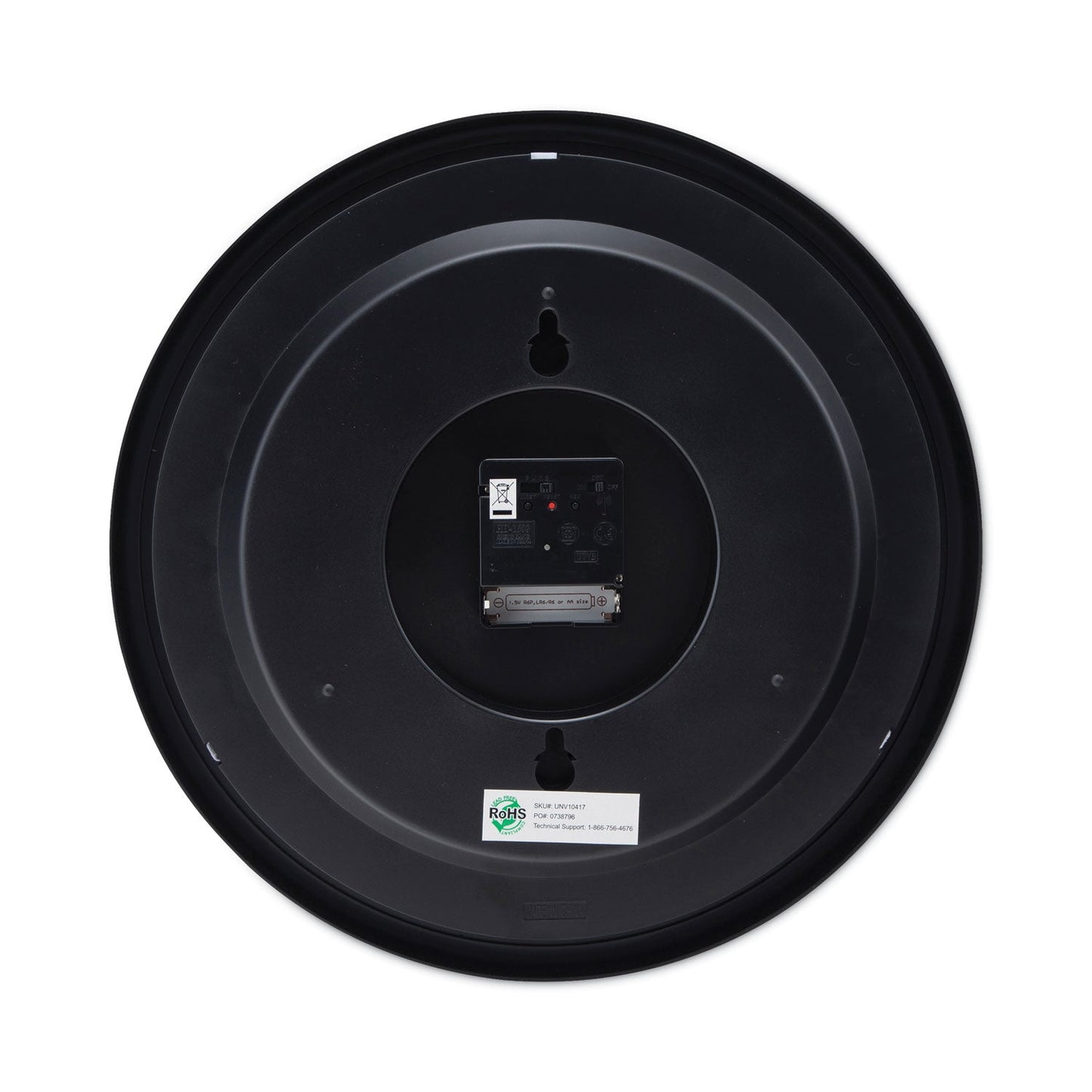 Universal Deluxe 13 1/2" Indoor/Outdoor Atomic Clock, 13.5" Overall Diameter, Black Case, 1 AA (sold separately)
