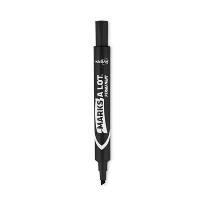 Avery MARKS A LOT Large Desk-Style Permanent Marker, Broad Chisel Tip, Black, Dozen (8888)