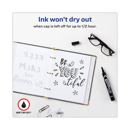 Avery MARKS A LOT Large Desk-Style Permanent Marker, Broad Chisel Tip, Black, Dozen (8888)