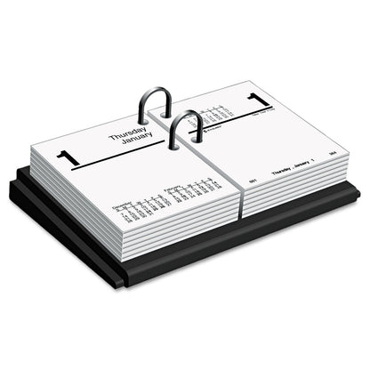 AT-A-GLANCE Desk Calendar Base for Loose-Leaf Refill, 3 x 3.75, Black