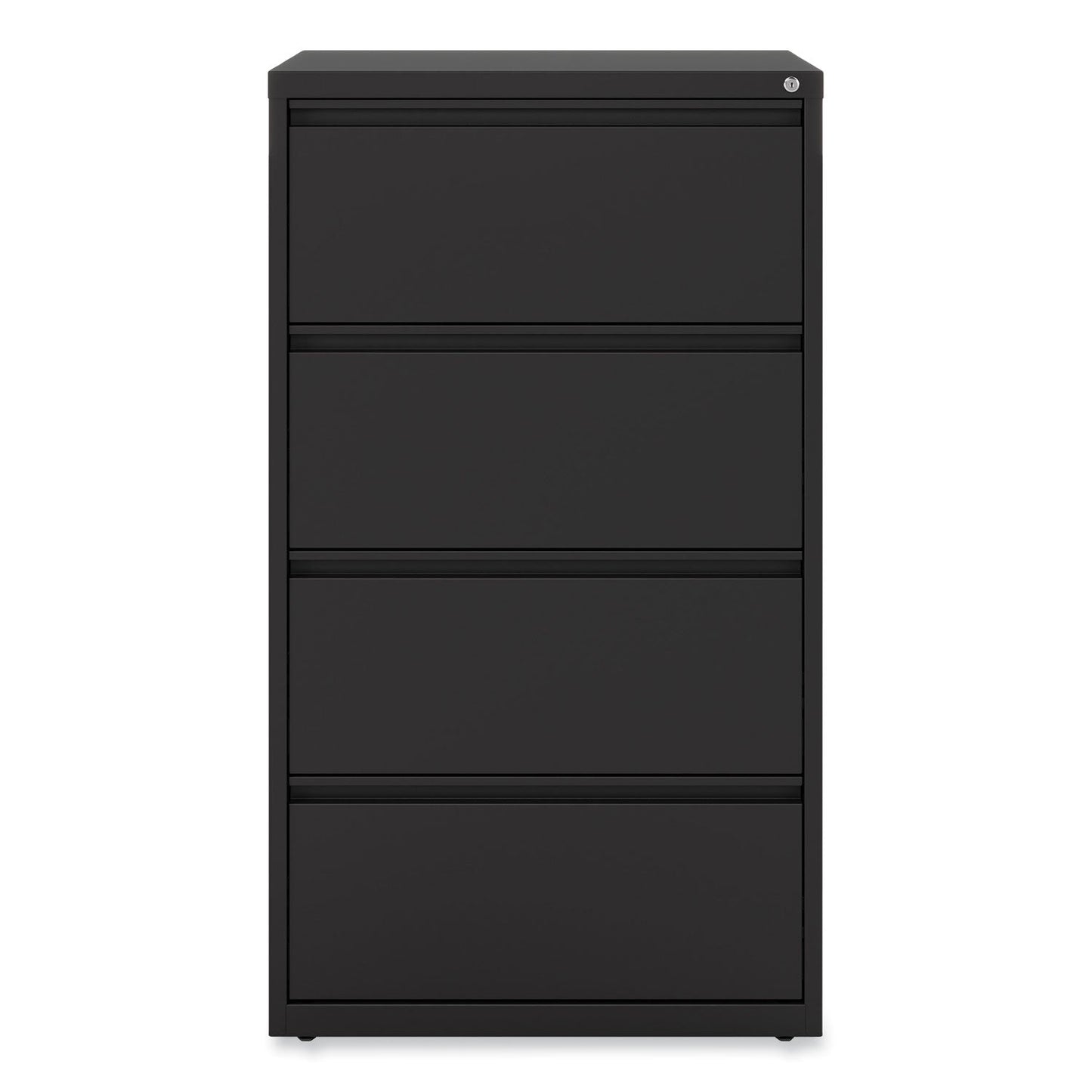 Alera Lateral File, 4 Legal/Letter-Size File Drawers, Black, 30" x 18.63" x 52.5"