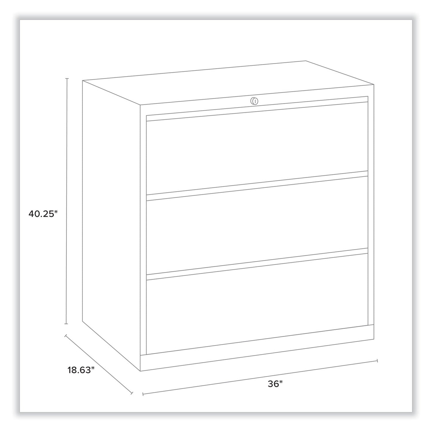 Alera Lateral File, 3 Legal/Letter/A4/A5-Size File Drawers, Light Gray, 36" x 18.63" x 40.25"