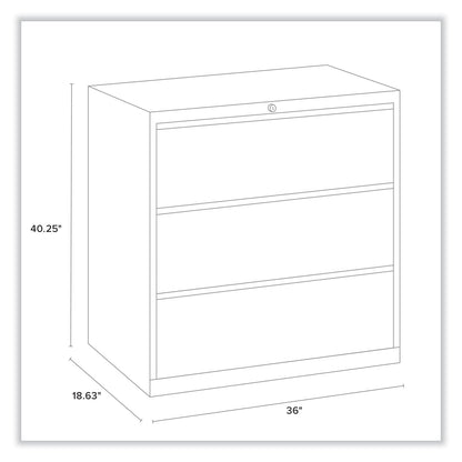 Alera Lateral File, 3 Legal/Letter/A4/A5-Size File Drawers, Light Gray, 36" x 18.63" x 40.25"