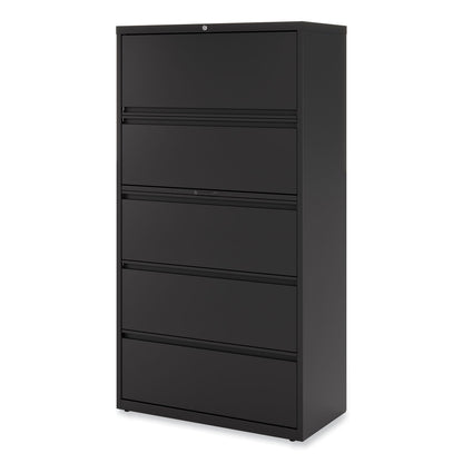 Alera Lateral File, 5 Legal/Letter/A4/A5-Size File Drawers, Black, 36" x 18.63" x 67.63"