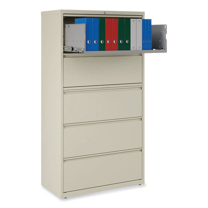 Alera Lateral File, 5 Legal/Letter/A4/A5-Size File Drawers, Putty, 36" x 18.63" x 67.63"