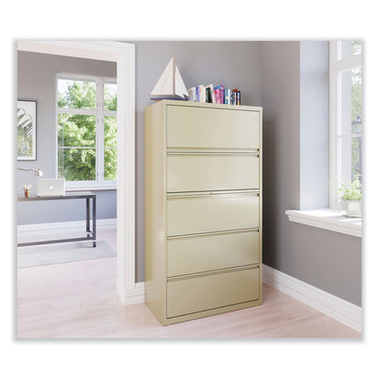 Alera Lateral File, 5 Legal/Letter/A4/A5-Size File Drawers, Putty, 36" x 18.63" x 67.63"