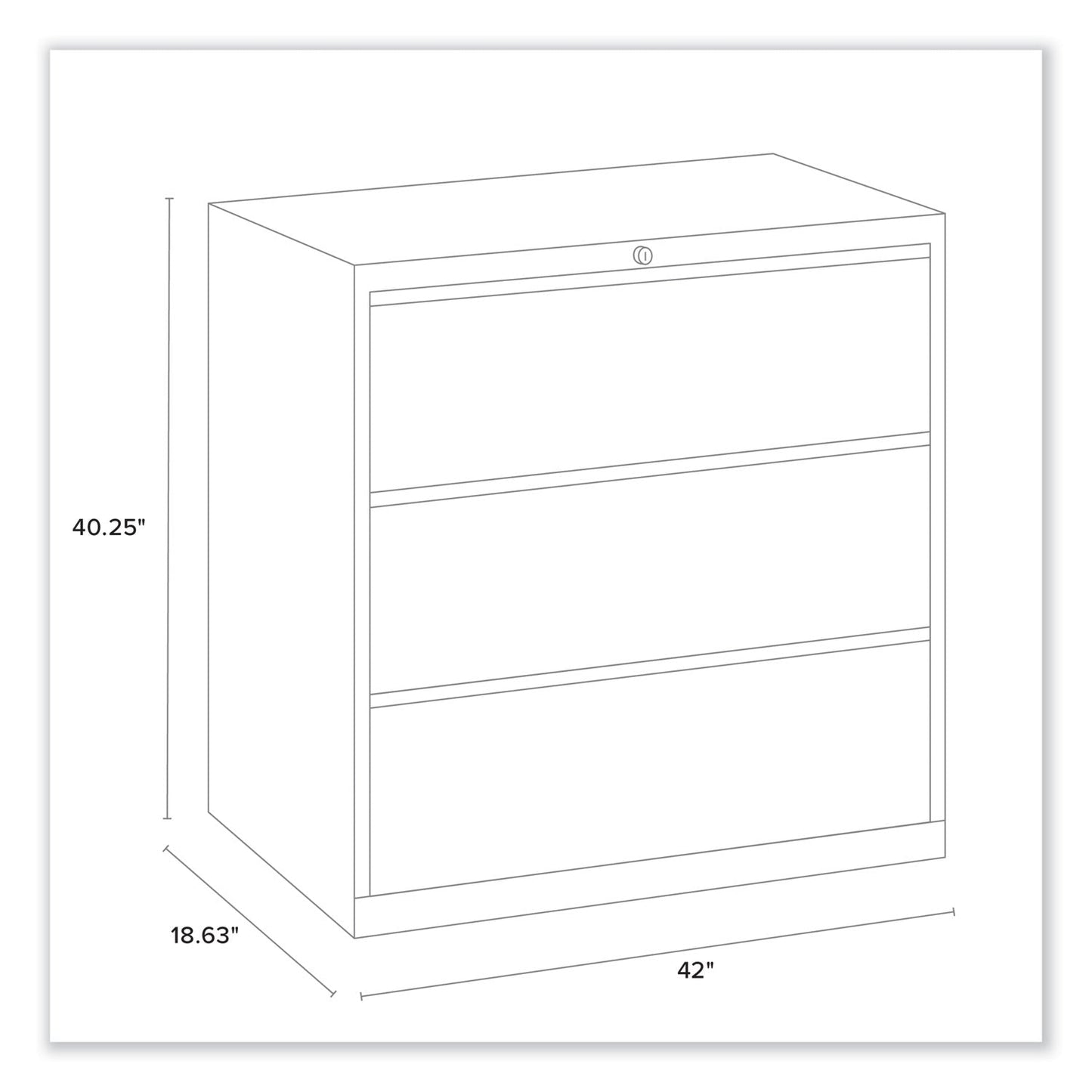 Alera Lateral File, 3 Legal/Letter/A4/A5-Size File Drawers, Light Gray, 42" x 18.63" x 40.25"