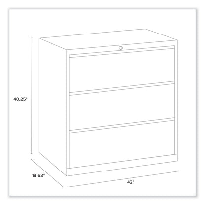 Alera Lateral File, 3 Legal/Letter/A4/A5-Size File Drawers, Light Gray, 42" x 18.63" x 40.25"