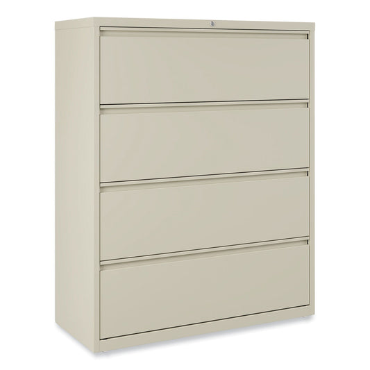 Alera Lateral File, 4 Legal/Letter-Size File Drawers, Putty, 42" x 18.63" x 52.5"