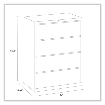 Alera Lateral File, 4 Legal/Letter-Size File Drawers, Putty, 42" x 18.63" x 52.5"