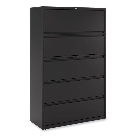 Alera Lateral File, 5 Legal/Letter/A4/A5-Size File Drawers, Black, 42" x 18.63" x 67.63"