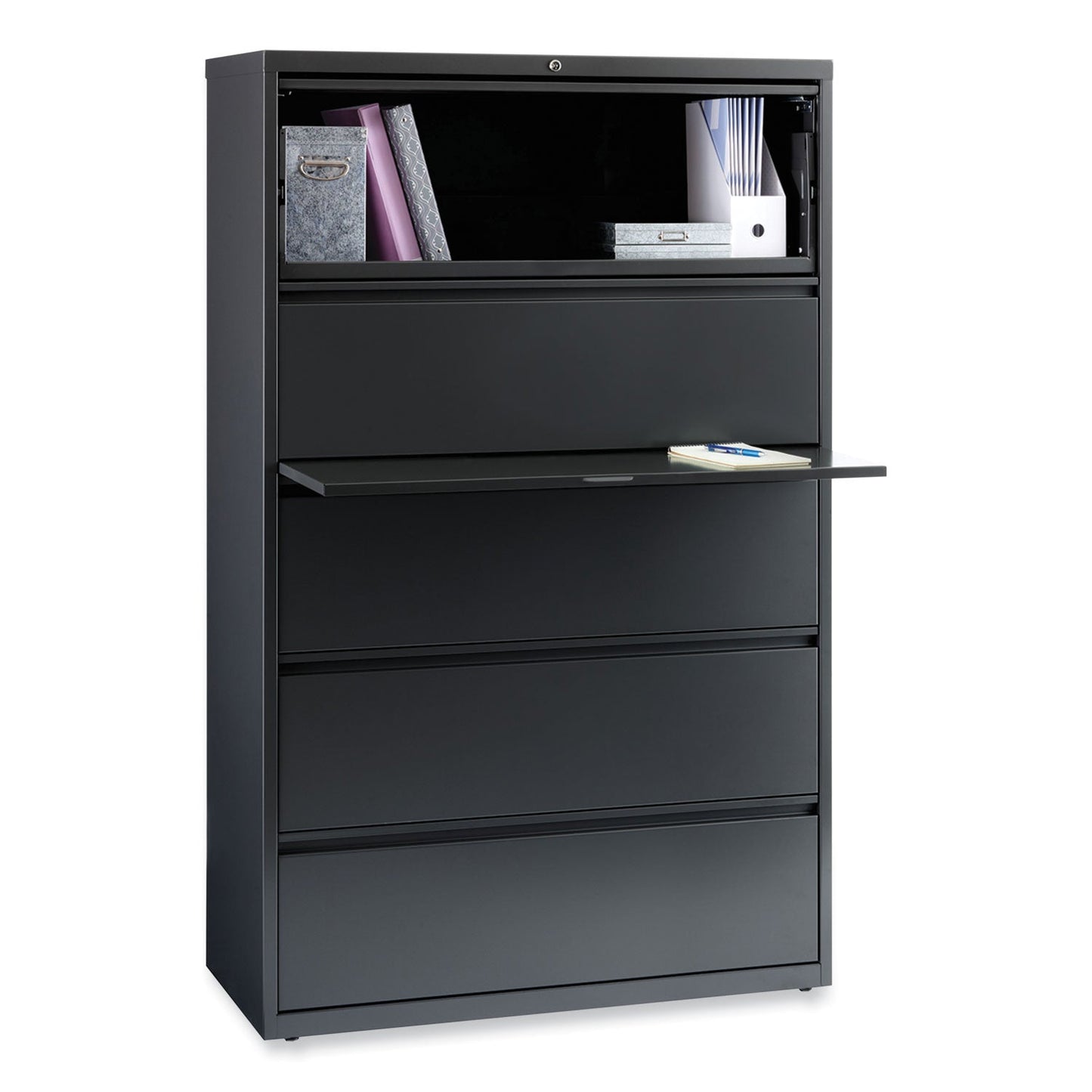 Alera Lateral File, 5 Legal/Letter/A4/A5-Size File Drawers, Charcoal, 42" x 18.63" x 67.63"