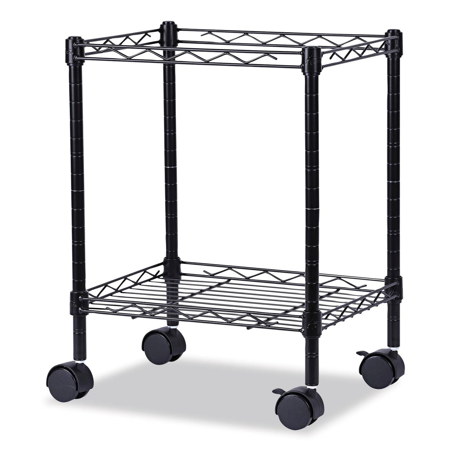 Alera Compact File Cart for Side-to-Side Filing, Metal, 1 Shelf, 1 Bin, 15.25" x 12.38" x 21", Black