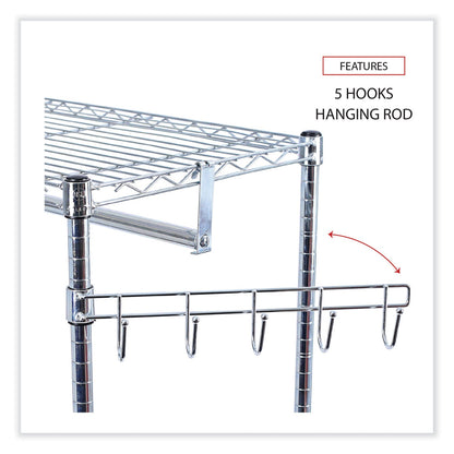 Alera Wire Shelving Garment Rack, 30 Garments, 36w x 18d x 75h, Silver