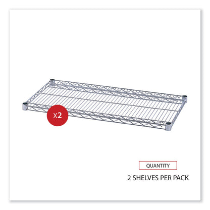 Alera Industrial Wire Shelving Extra Wire Shelves, 36w x 18d, Silver, 2 Shelves/Carton