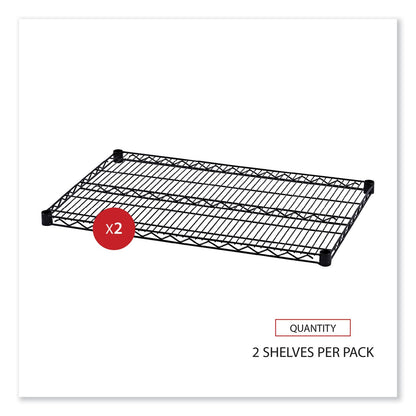 Alera Industrial Wire Shelving Extra Wire Shelves, 36w x 24d, Black, 2 Shelves/Carton
