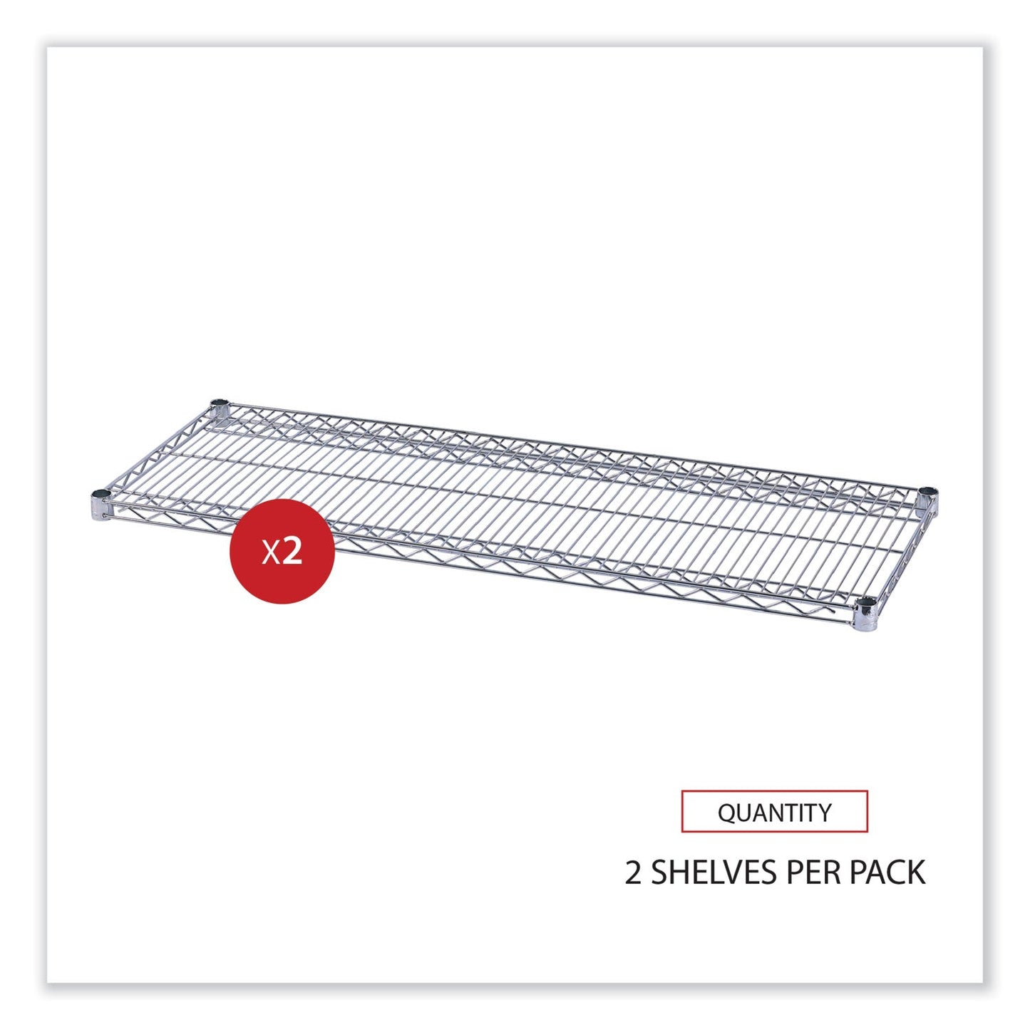 Alera Industrial Wire Shelving Extra Wire Shelves, 48w x 18d, Silver, 2 Shelves/Carton
