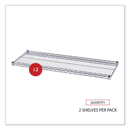 Alera Industrial Wire Shelving Extra Wire Shelves, 48w x 18d, Silver, 2 Shelves/Carton