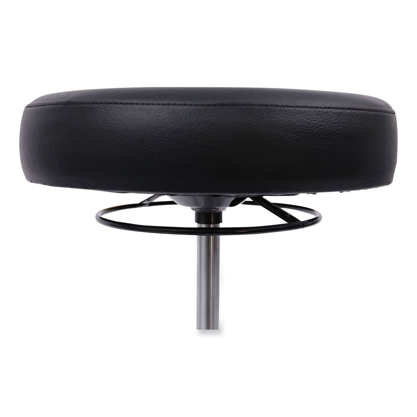 Alera HL Series Height-Adjustable Utility Stool, Backless, Supports Up to 300 lb, 24" Seat Height, Black Seat, Chrome Base