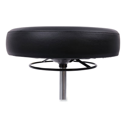 Alera HL Series Height-Adjustable Utility Stool, Backless, Supports Up to 300 lb, 24" Seat Height, Black Seat, Chrome Base