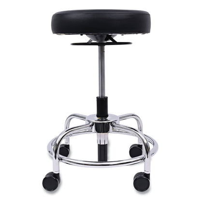 Alera HL Series Height-Adjustable Utility Stool, Backless, Supports Up to 300 lb, 24" Seat Height, Black Seat, Chrome Base