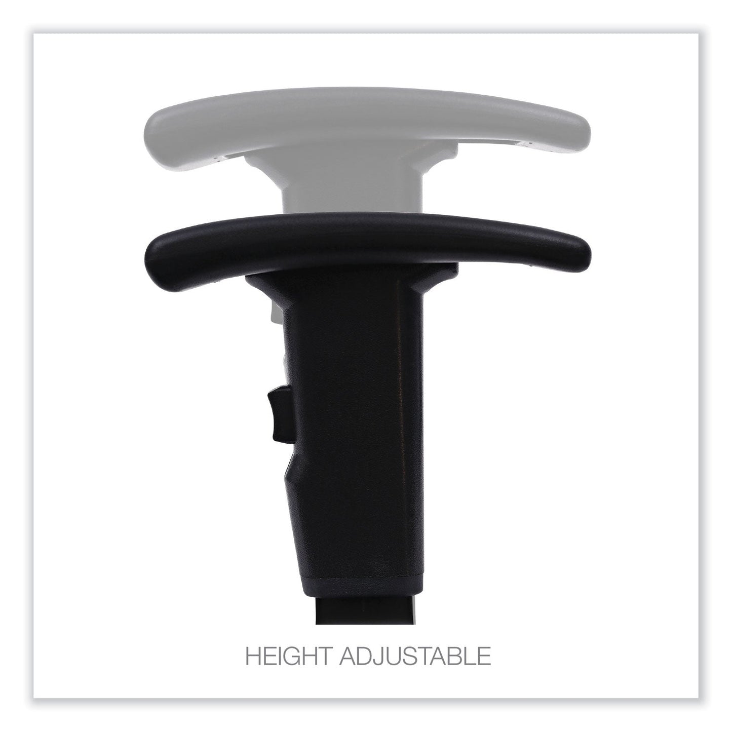 Alera Optional Height-Adjustable T-Arms for Alera Essentia and Interval Series Chairs, Black, 2/Set