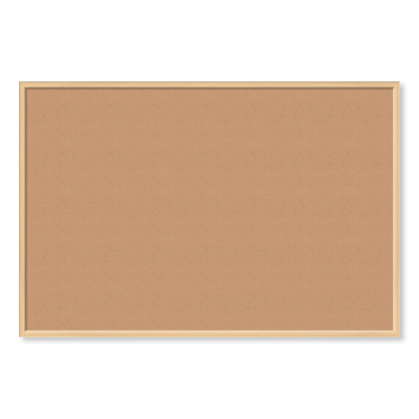 U Brands Cork Bulletin Board, 70 x 47, Natural Surface, Birch Frame