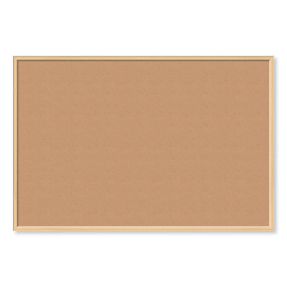 U Brands Cork Bulletin Board, 70 x 47, Natural Surface, Birch Frame