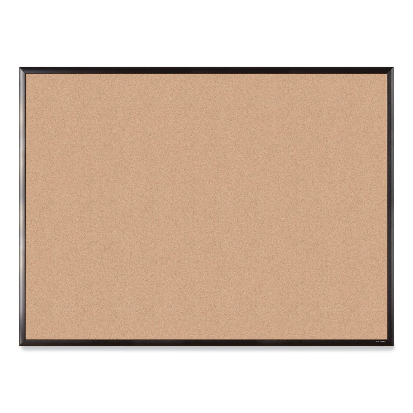 U Brands Cork Bulletin Board with Aluminum Frame, 47 x 35, Natural Surface, Black Frame