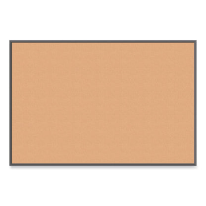 U Brands Cork Bulletin Board with Aluminum Frame, 70 x 47, Natural Surface, Black Frame