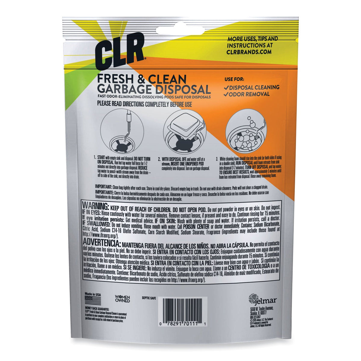 CLR PRO Fresh and Clean Garbage Disposal, Fresh Scent, 5 Pods/Pack, 6 Packs