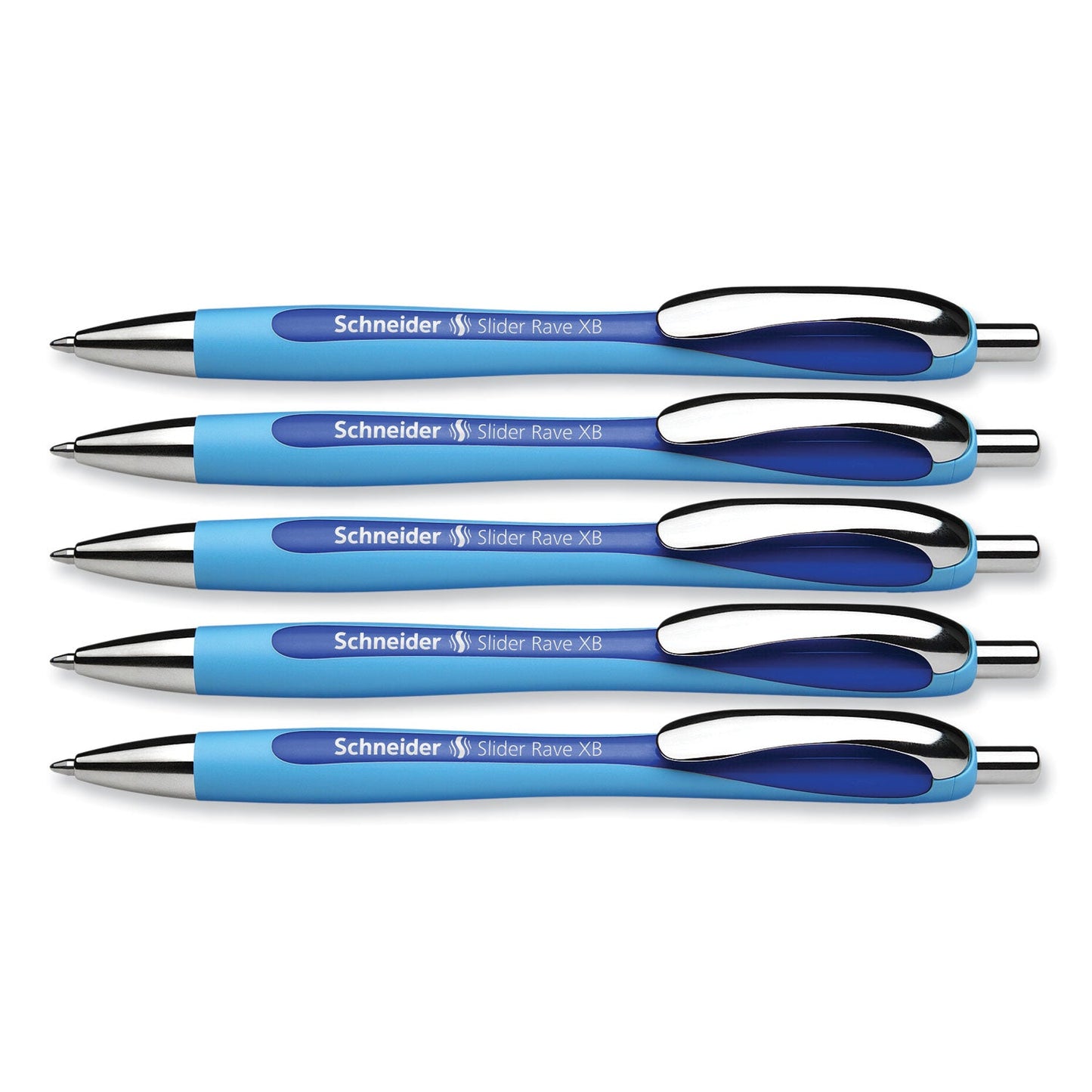 Schneider Slider Rave XB Ballpoint Pen, Retractable, Extra-Bold 1.4 mm, Blue Ink, Blue/Light Blue Barrel